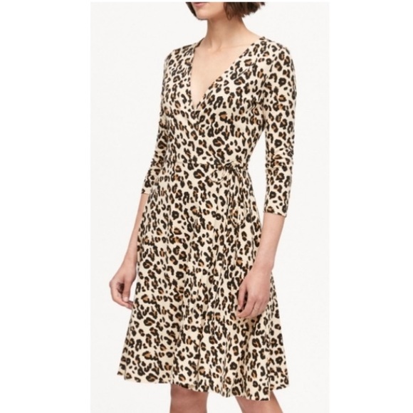 Banana Republic Dresses & Skirts - Banana Republic Leopard Print Wrap Knit Dress XS